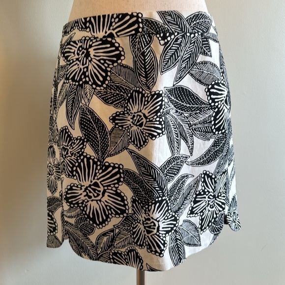 J. Crew Polynesian Floral Linen Blend Skirt Size 4 - Picture 4 of 10